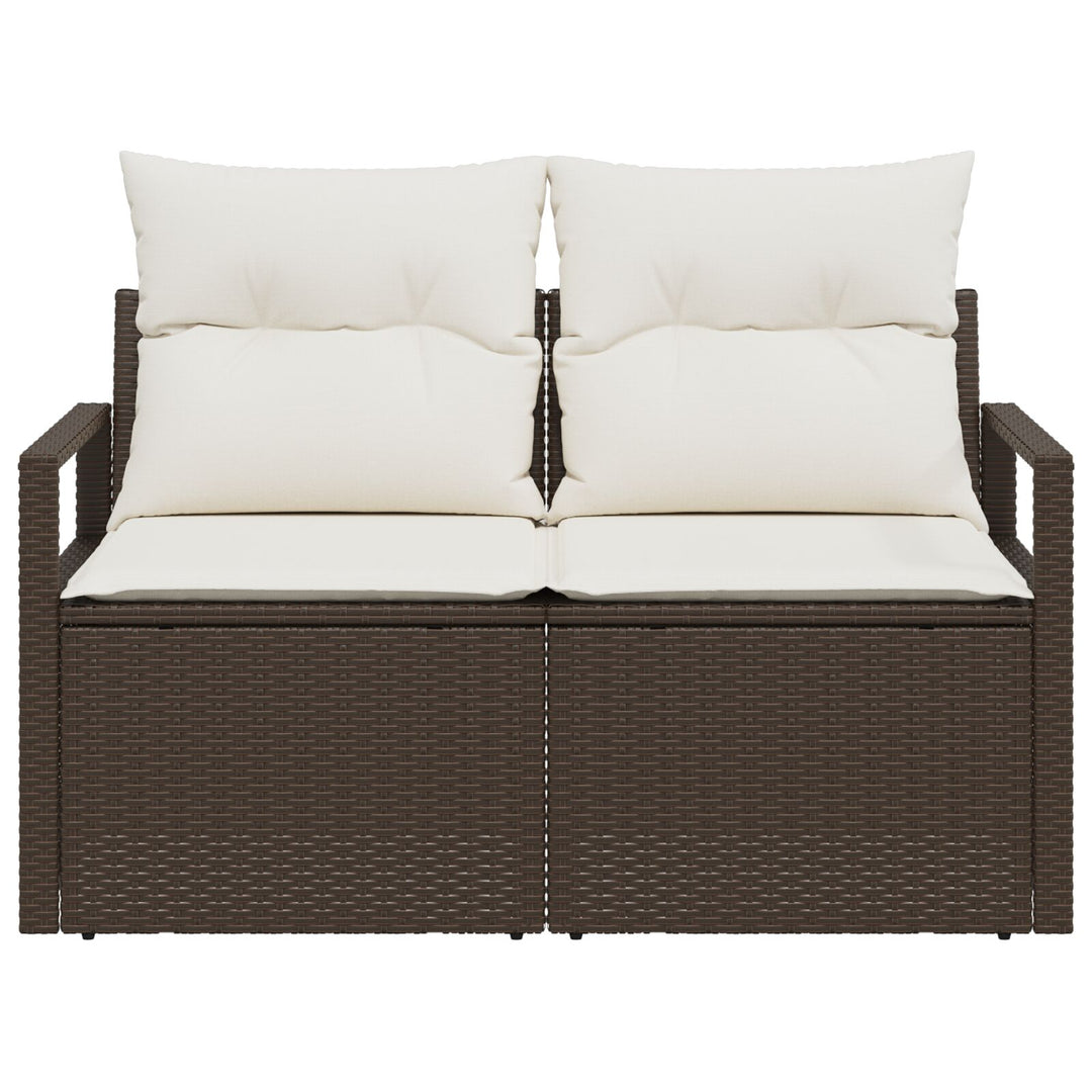 2-personers have-sofa med opbevaring og puder Brun Poly Rattan