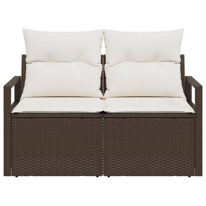 2-personers have-sofa med opbevaring og puder Brun Poly Rattan