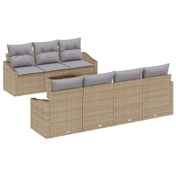 Have Sofa Sæt 8 dele Beige Rattan 8-delt have spisebord sæt