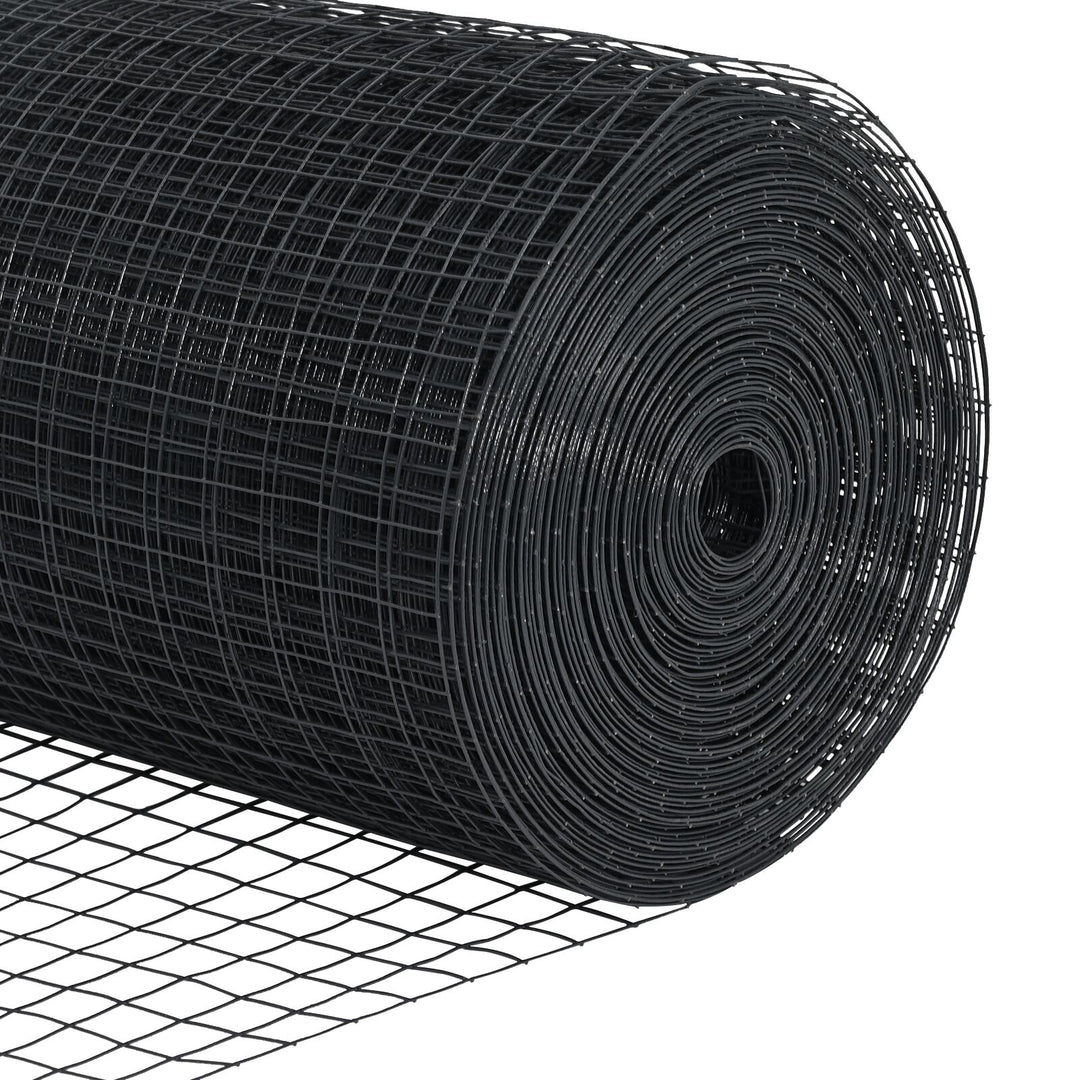 Welded Wire Fence med 13 Flangede Stolper Grå 0,8x50 m Stål