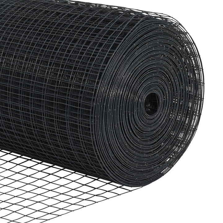 Welded Wire Fence med 13 Flangede Stolper Grå 0,8x50 m Stål