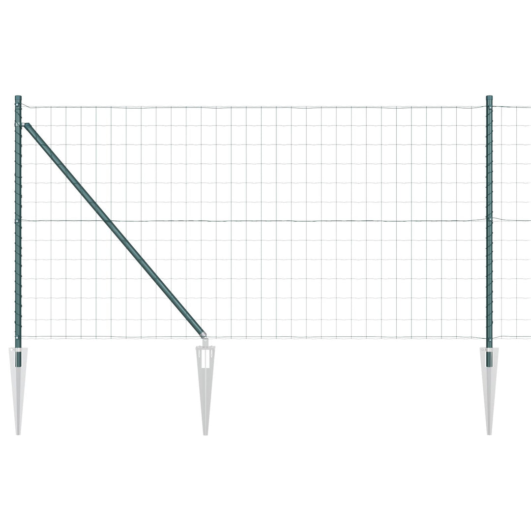 Eurohegn med 7 Spike Posts 1x10 m Galvaniseret Stål Grøn