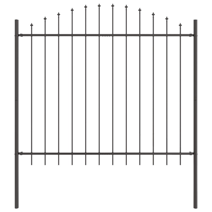 Havehegn med Bue Top Grå 13.6x1.5 m Stål
