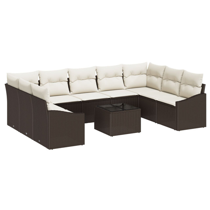 Have sofa sæt Sæt af 10 Cremefarvet Poly Rattan