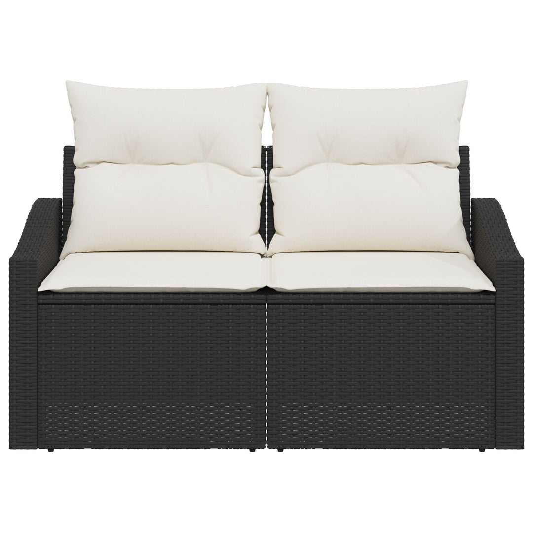 2-personers have-sofa med puder sort poly rattan
