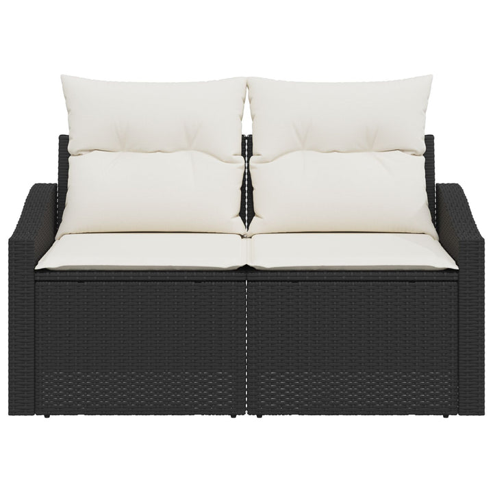 2-personers have-sofa med puder sort poly rattan