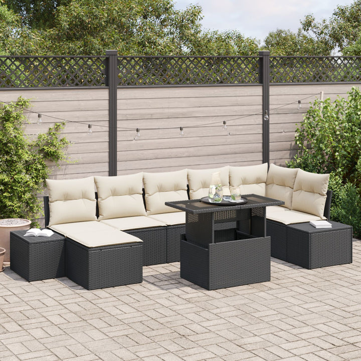Have Sofa Sæt Sæt af 8 Cremefarvet Rattan Have Sofa Sæt