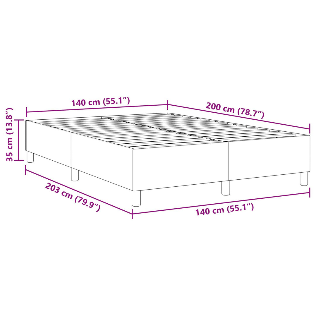 Box Spring Seng Lys Grøn Grå 140x200 cm Corduroy Stof