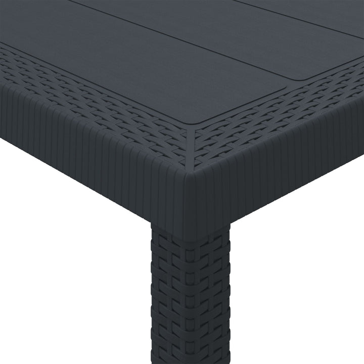 5 del have spisebord sæt med puder Antracit Poly Rattan