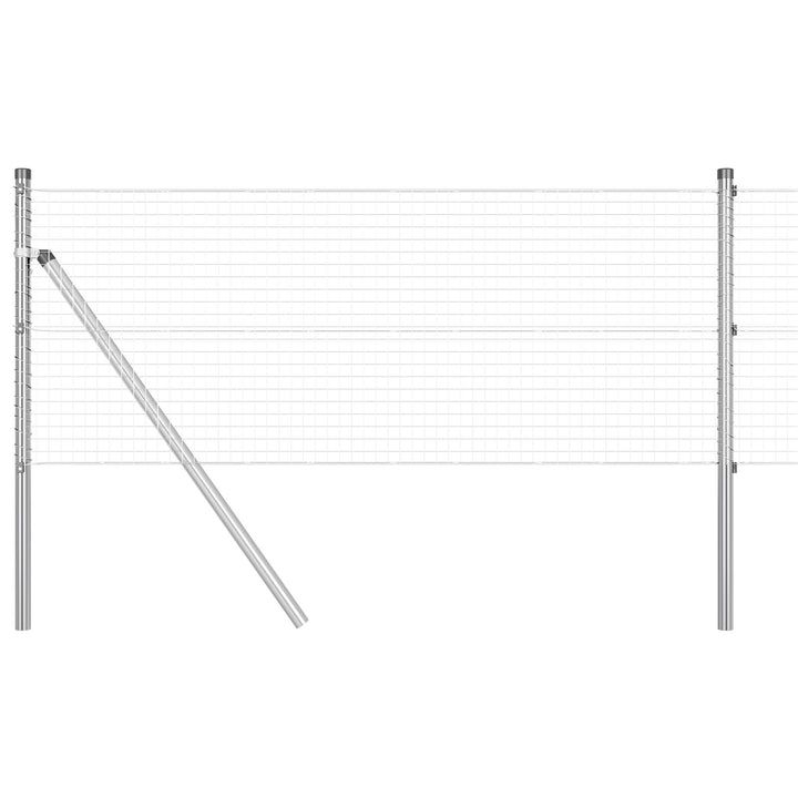 Svejsede Trådgitter med 7 Stolper 0.6x10 m Galvaniseret Stål
