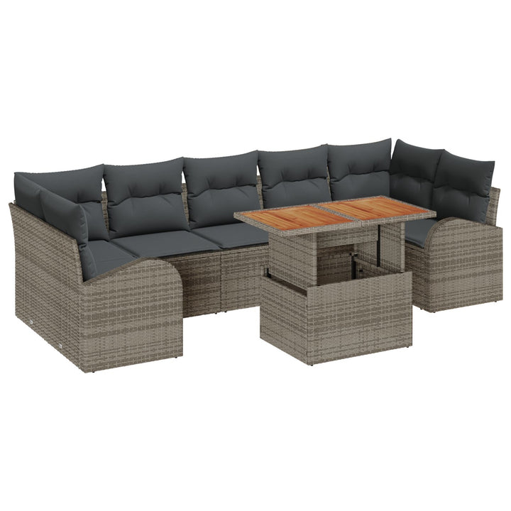 Havens Sofa Sæt Sæt af 8 Grå, Brun Rattan, Polyester, Glas
