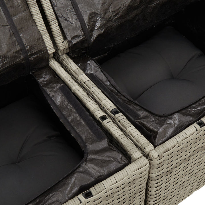 Have Sofa Sæt Sæt af 7 Brun, Grå Rattan, Polyester Have Sofa Sæt
