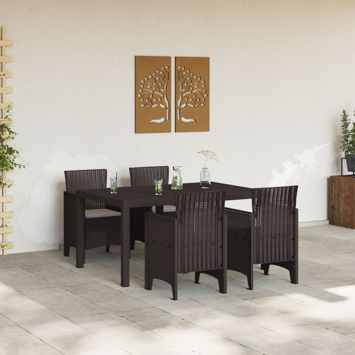 5 Dages Have Spisebord med Puder Brun Polyrattan