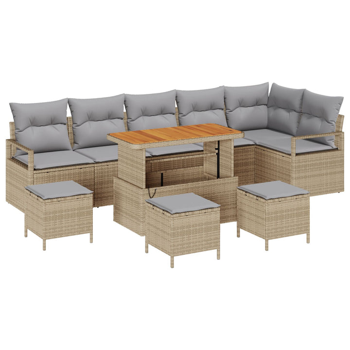 10 Delers Have Sofa Sæt med Hynder Beige Poly Rattan Acacia, vidaXL 2-Sæders Have Sofa med Opbevaring & Hynder Beige Poly Rattan, vidaXL 4 Stykker Have Spise Sæt med Hynder Beige Poly Rattan Acacia