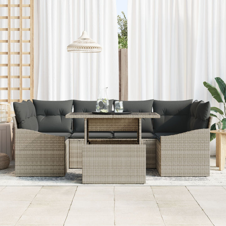 have sofa sæt 7 dele Beige og mørkegrå Rattan og polyester