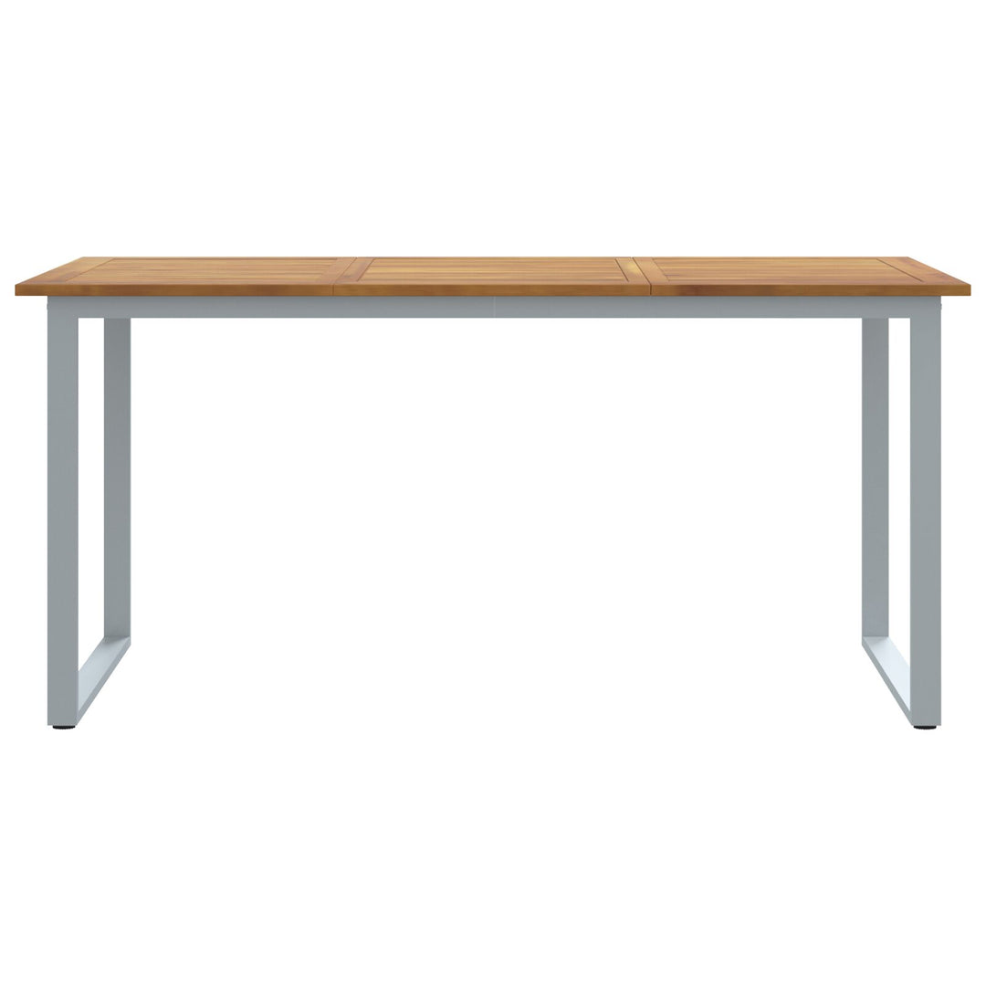 Udendørs Spisebord Grå 160x80x75 cm Stål&Massivt Acaciatræ