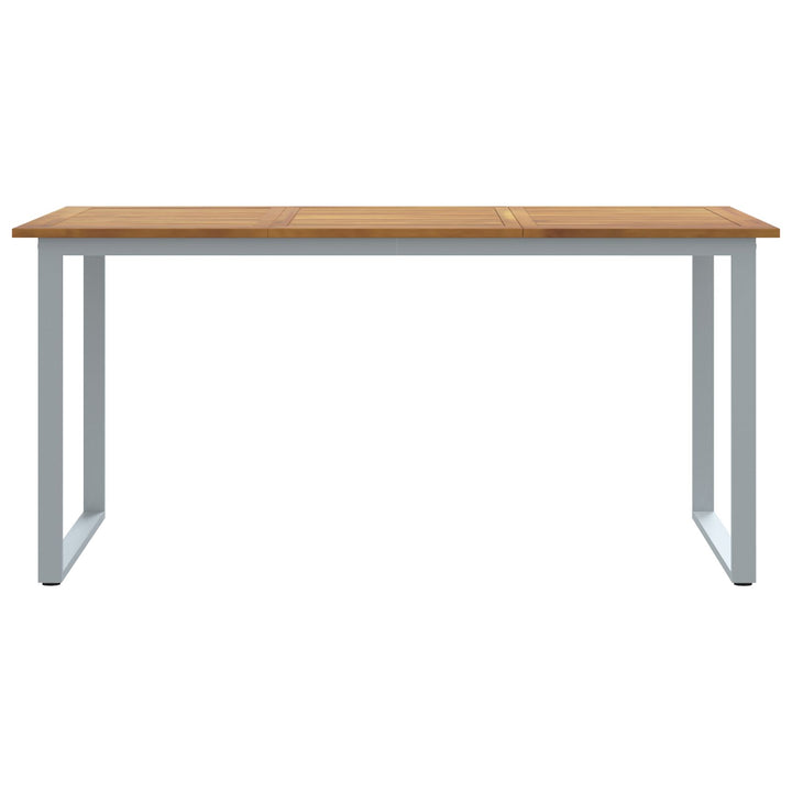 Udendørs Spisebord Grå 160x80x75 cm Stål&Massivt Acaciatræ