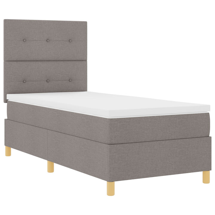 Sengestel med Madras Taupe Stof 100 x 200 cm Sengestel