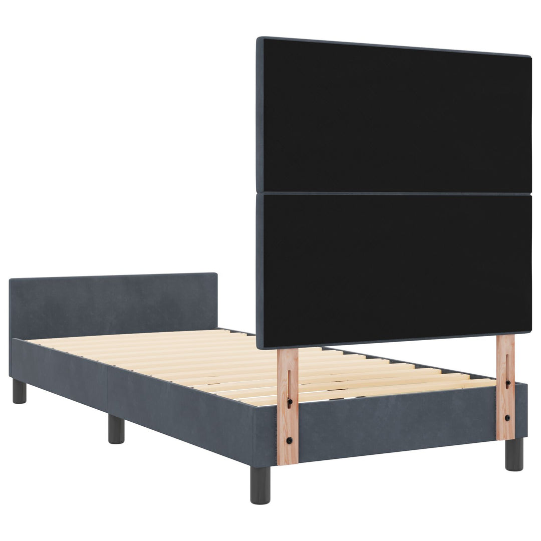 Sengestel Mørkegrå 90x200 cm Velour