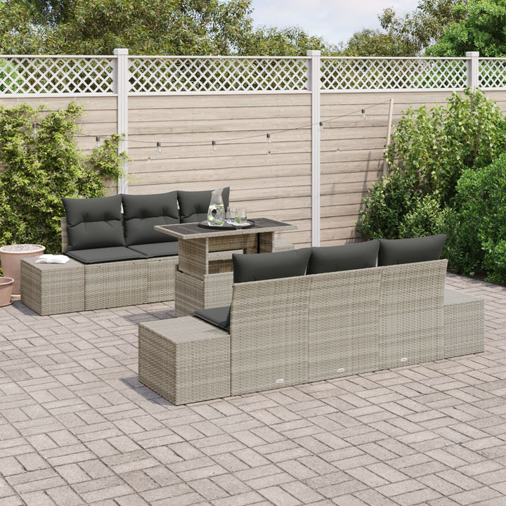 Have Sofa Sæt Sæt af 7 Beige PE rattan Udendørs Bord