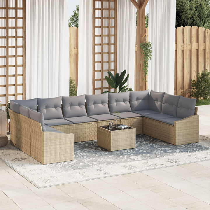 Have Sofa Sæt Sæt med 11 Grå Metalramme Have Sofa Rektangulær