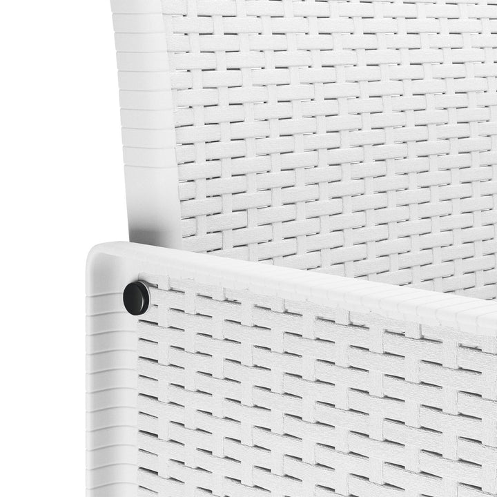 5 Deles Have Spisebord Sæt med Puder Hvid Poly Rattan
