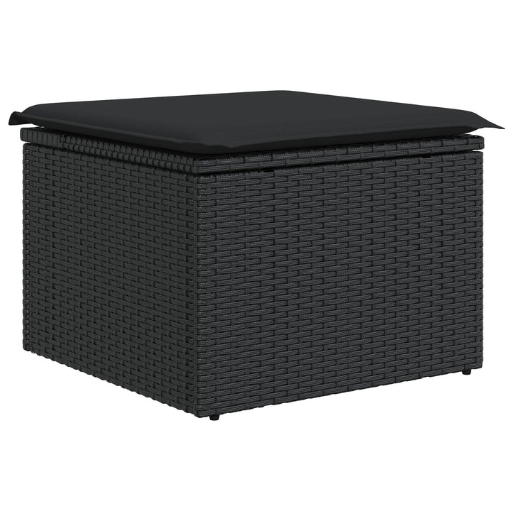 Have Sofa Sæt Sæt af 9 Sort Rattan, Polyester Havehjørnesofa