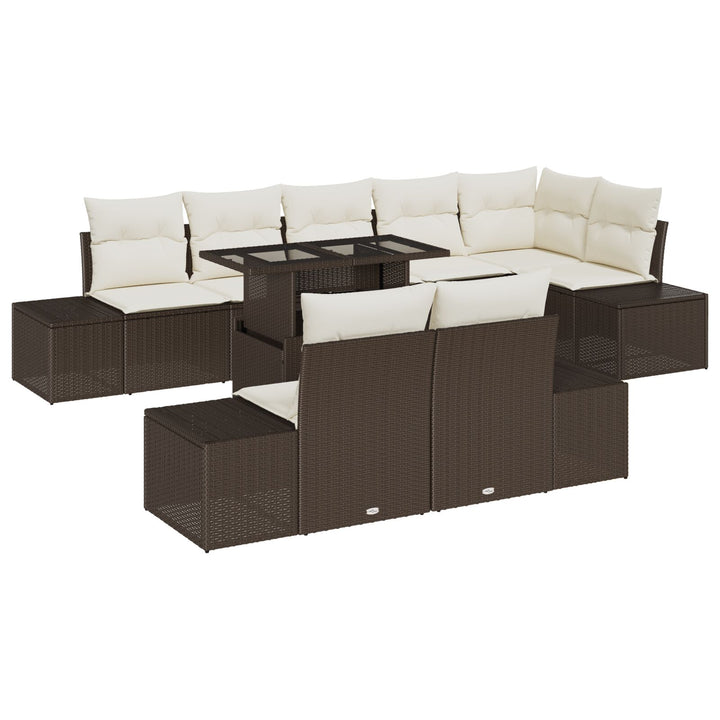 Havemøbel Sofa Sæt 9 Stykker Brun Rattan