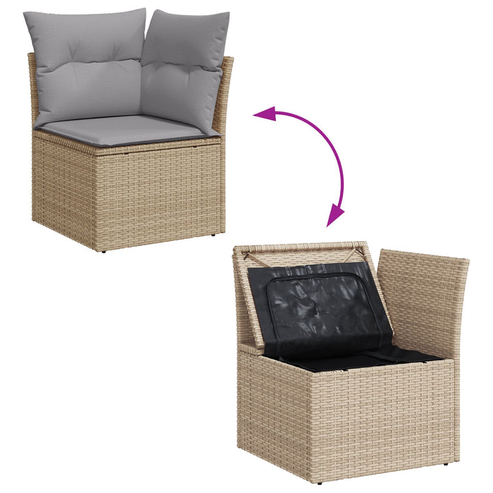 havemøbel sæt Sæt af 5 Beige Rattan Udendørs sofa Andet