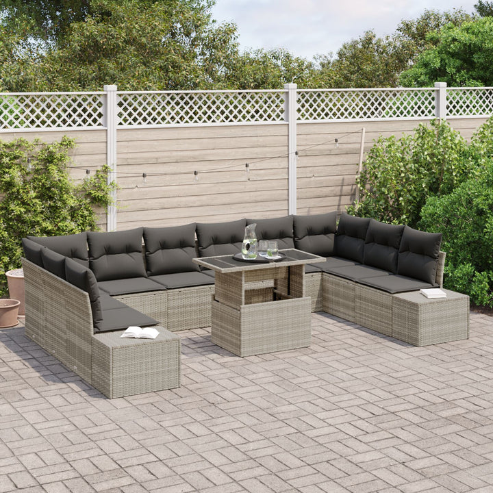 Have Sofa Sæt 11 Deles (Beige og Grå) Rattan og Polyester