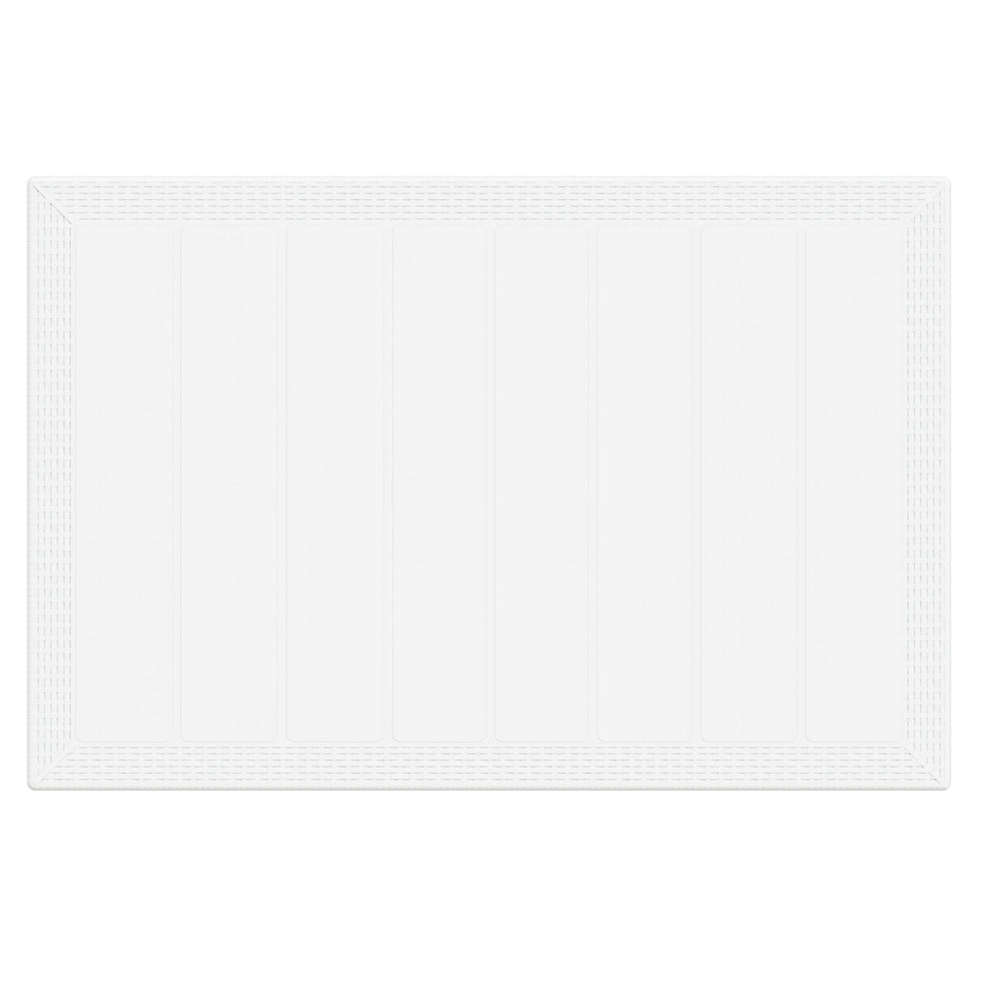 5 Stykker Have Spisebord med Puder Hvid Poly Rattan