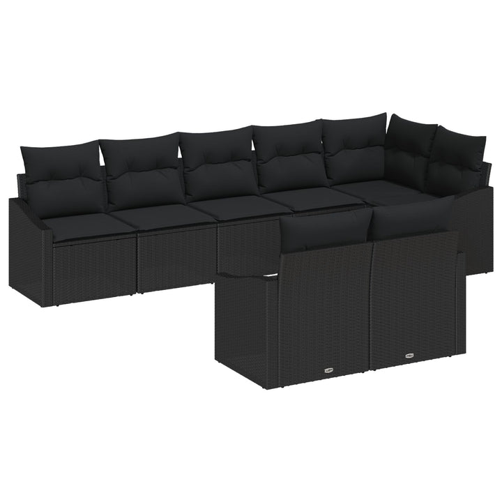 Have Sofa Sæt Sæt af 8 Sort Rattan Fire-personers Udendørs Sofa