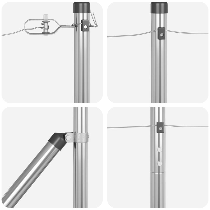 Stakitpæle med spids 52 stk Ø32 mm 140 cm Galvaniseret stål