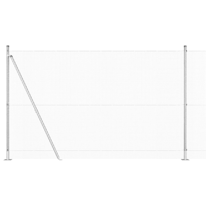 svejsestål hegn med 7 flanged stolper 1.6x10 m galvaniseret stål