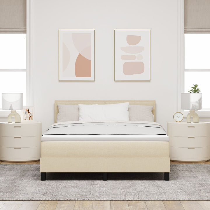 Sengestel med madras Beige Stof 160 x 200 cm Sengemadras