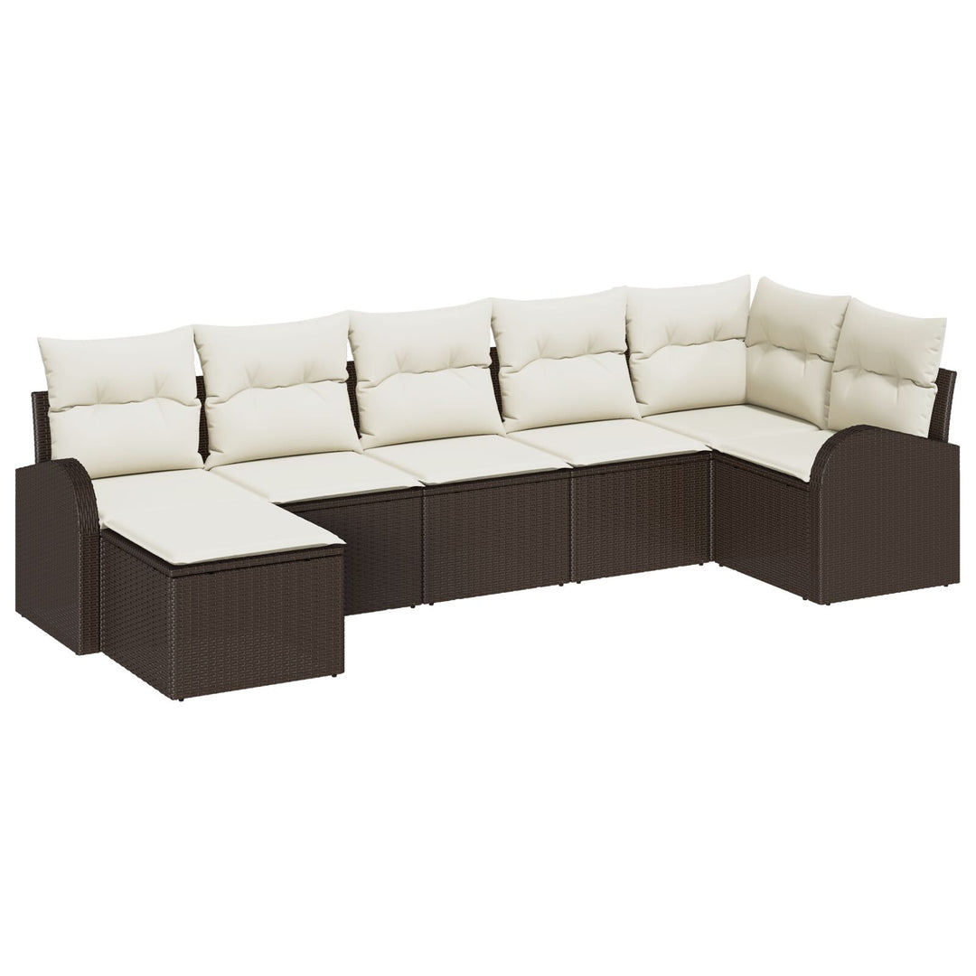 Have Sofa Sæt 7 Dele Brun Rattan Have Sofa Rektangulær