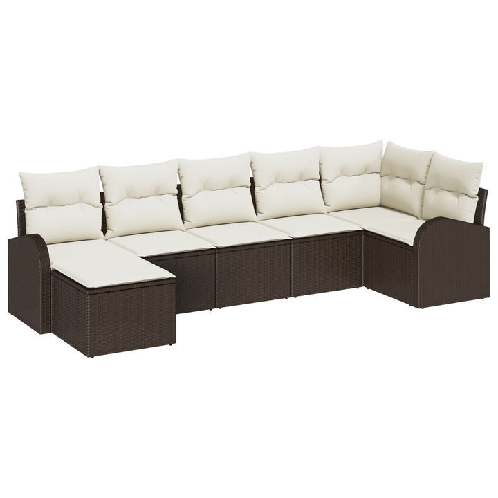 Have Sofa Sæt 7 Dele Brun Rattan Have Sofa Rektangulær