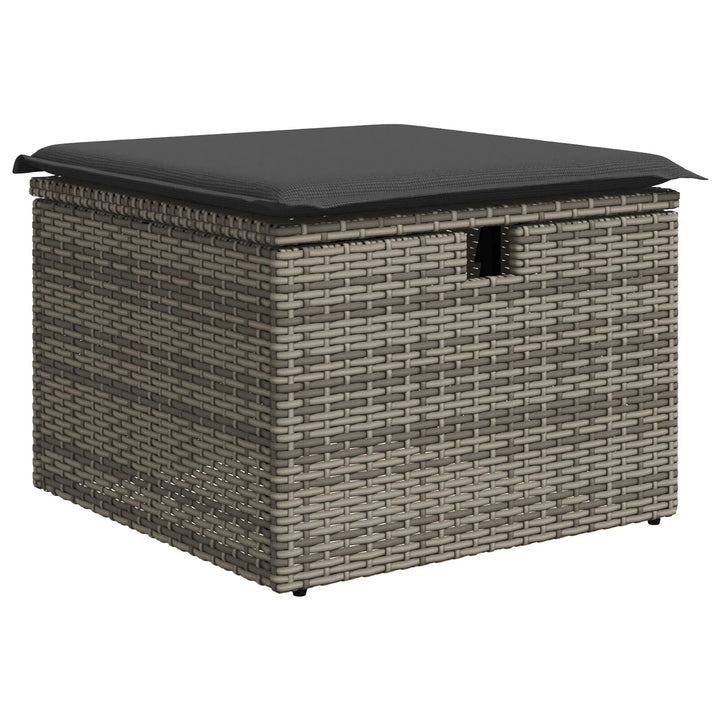 Havemøbel Sæt Sæt af 6 Grå Rattan Udendørs Sofa Rektangulær