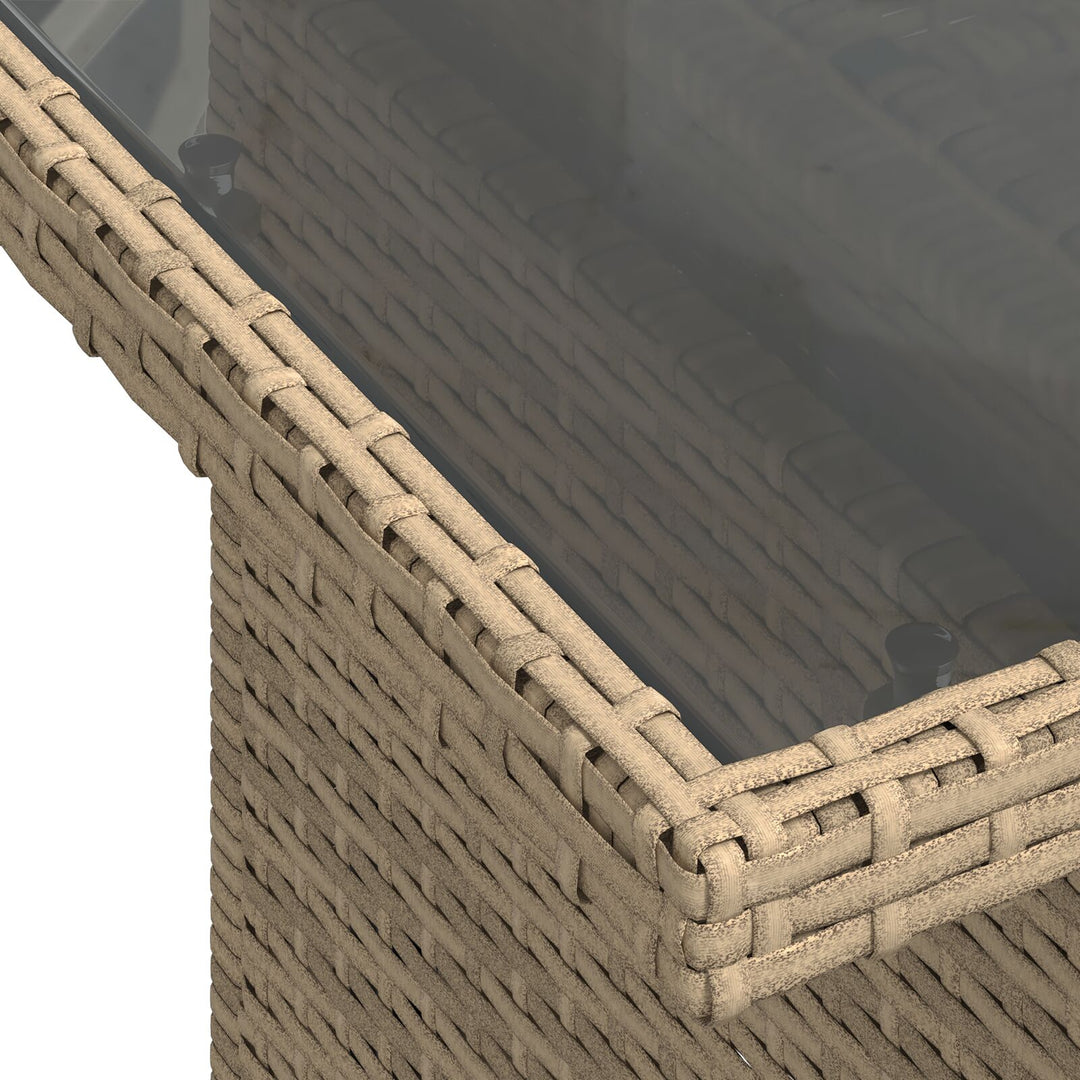 Havemøbel sofa sæt Sæt med 8 Beige, Cremefarvet Rattan, Polyester
