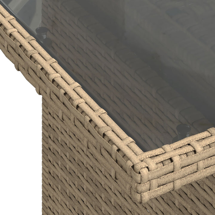 Havemøbel sofa sæt Sæt med 8 Beige, Cremefarvet Rattan, Polyester