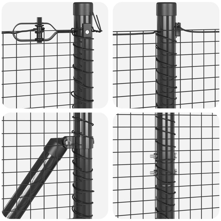 Welded Wire Fence med 13 Stolper Grå 1.4x50 m Stål