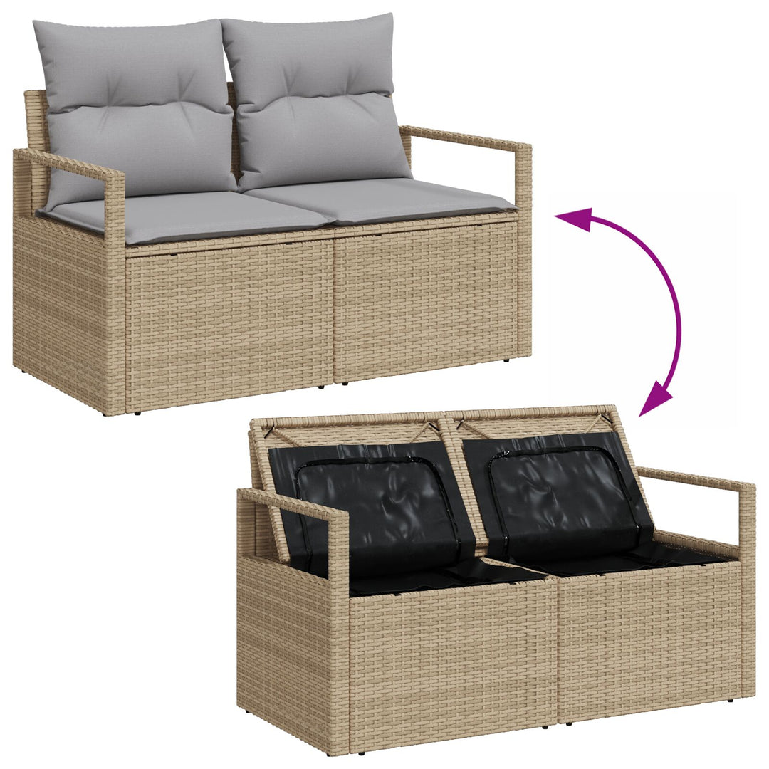 13 Delers Have Sofa Sæt med Puder Beige Poly Rattan Akacietræ, vidaXL 2-Sæders Have Sofa med Opbevaring & Puder Beige Poly Rattan, vidaXL 4 Delt Have Spisetøj Sæt med Puder Beige Poly Rattan Akacietræ