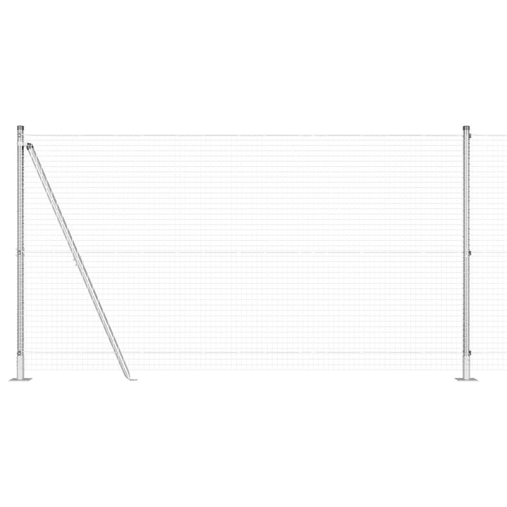Vremmet trådhegn med 7 flangerede stolper 1.2x10 m galvaniseret stål