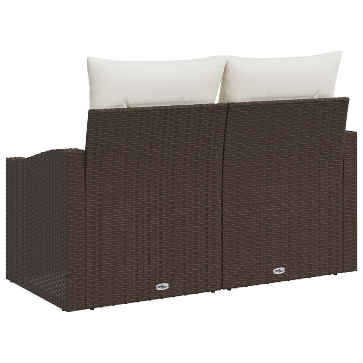 2-personers have-sofa med opbevaring og puder brun poly-rattan