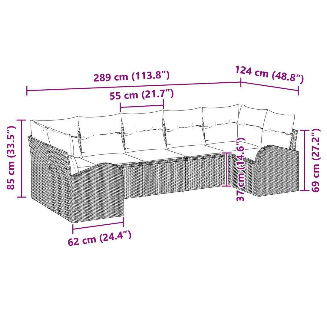 have sofa sæt Sæt af 7 Sorte puder, Beige ramme