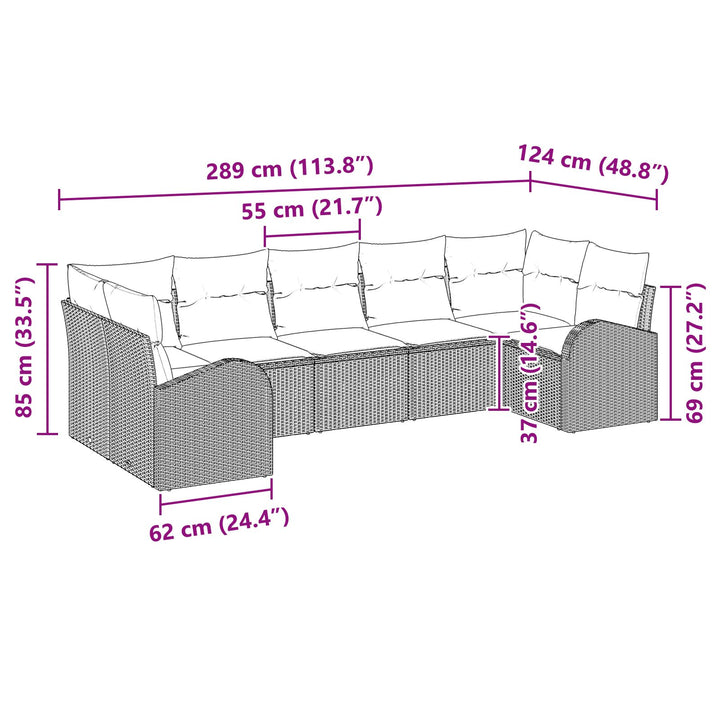 have sofa sæt Sæt af 7 Sorte puder, Beige ramme