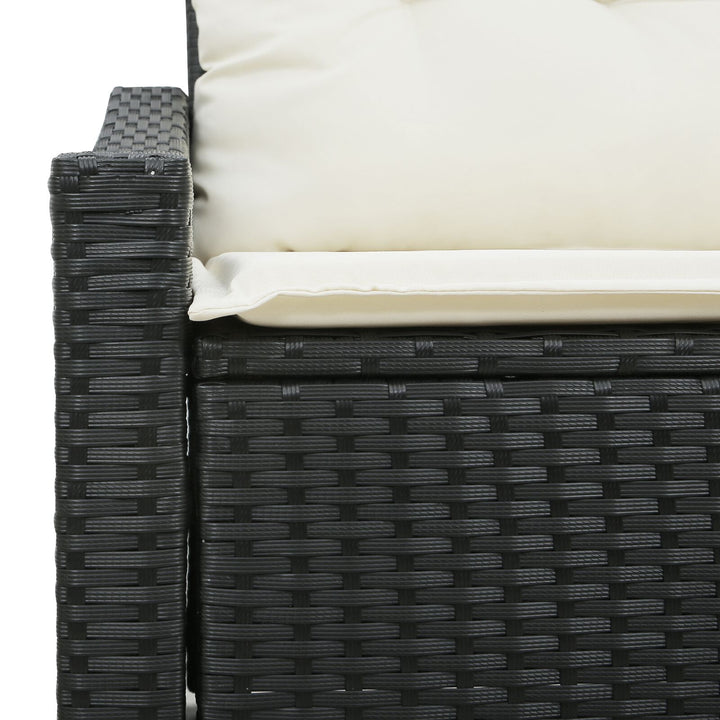 2-personers have-sofa med puder sort poly rattan