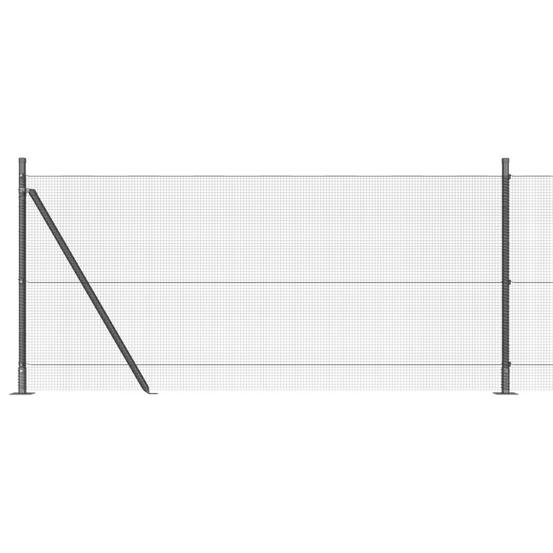 Grå Hegnspost Sæt 2 stk Grå Metal, PVC 10 x 1 m Robust