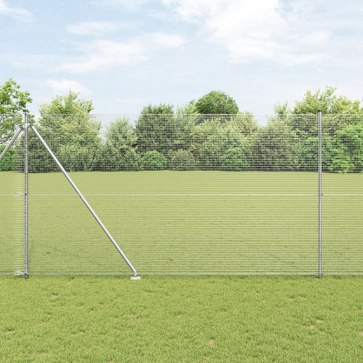 Welded Wire Hegn med 7 Spidsposter 1,5x10 m Galvaniseret Stål