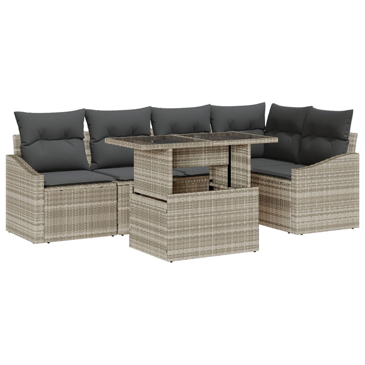 Have Sofa Sæt 6 dele Beige Rattan Sofa Sæt Rektangulær